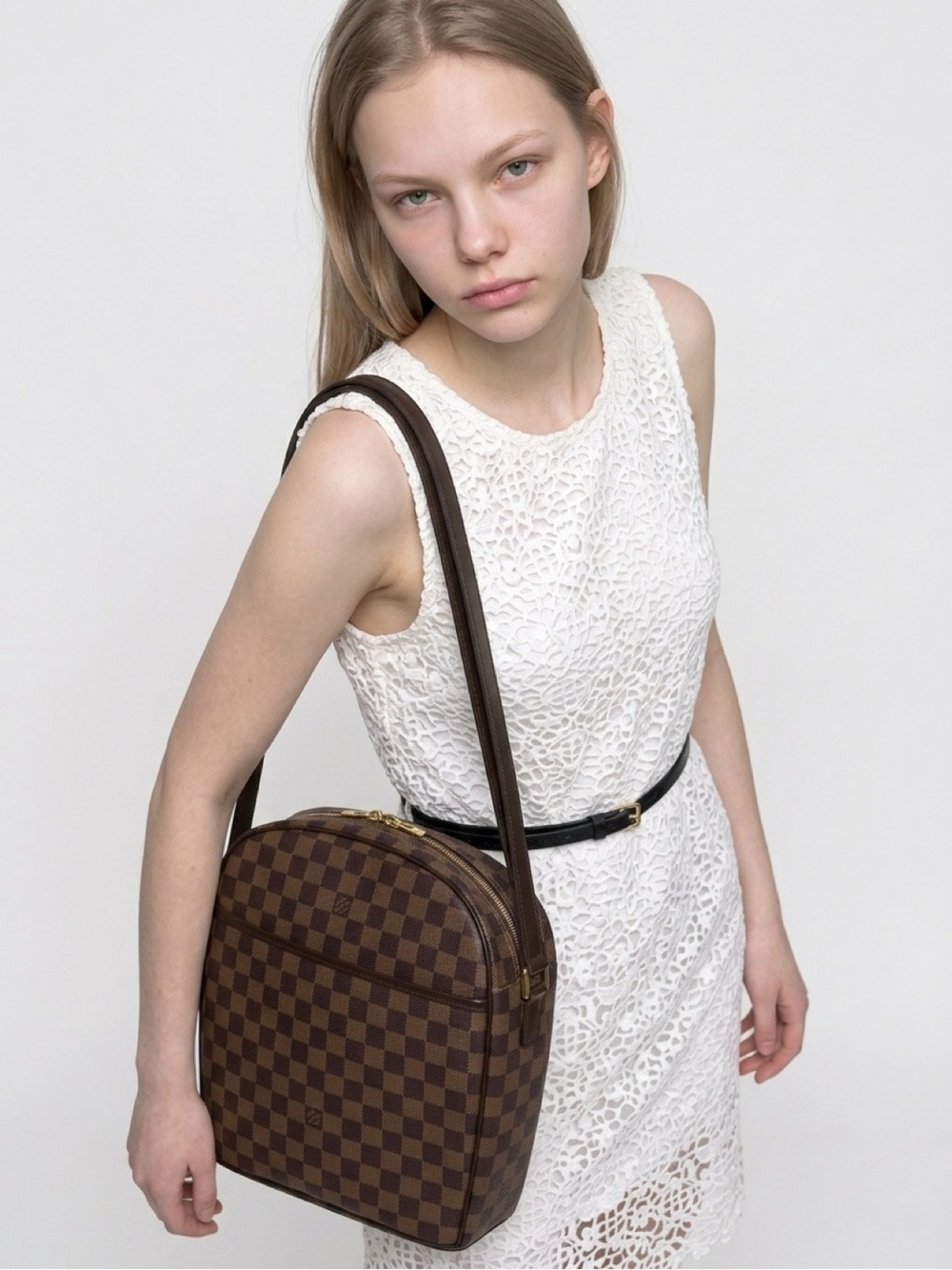 Authentic LV Damier Ebene Ipanema GM
